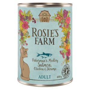 12x400g Adult lohi & kana & katkaravut Rosie's Farm kissan märkäruoka