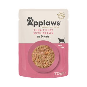 12x70g tonnikalafileet & Tyynenmeren katkaravut Applaws Kissanruoka