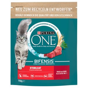 2 x 750 g Sterilcat nauta Purina ONE kissanruoka