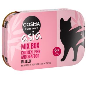6x400g tonnikala & lohi hyytelössä Cosma Thai/Asia kissanruoka