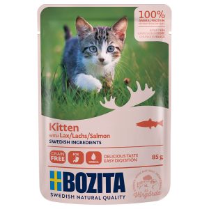 12x85g Kitten paloja kastikkeessa lohi Bozita kissan märkäruoka
