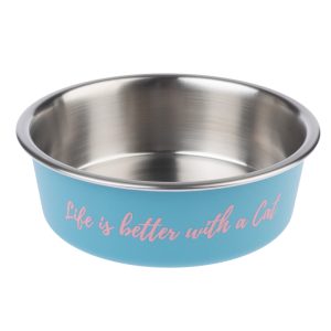 TIAKI-ruokakuppi Better With A Cat ruostumaton teräs 450ml Ø14cm