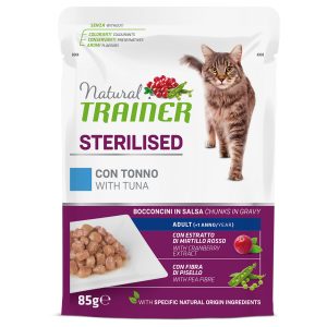 12x85g Tonnikala Adult Steriloitu Natural Trainer märkä kissa
