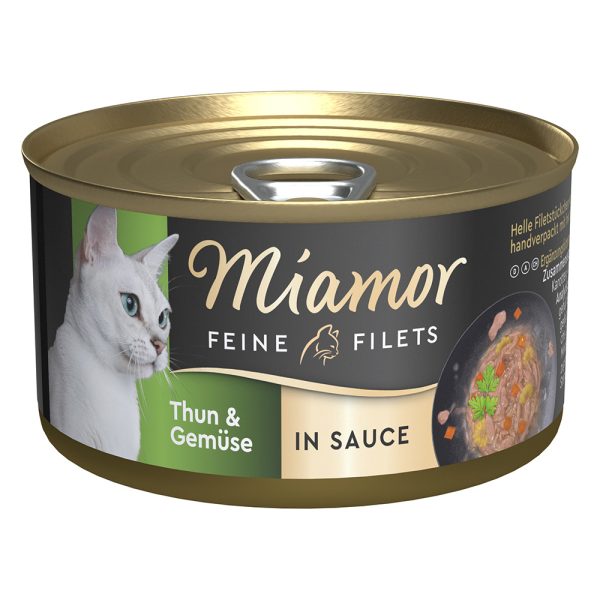 24 x 85 g Tonnikala & vihannekset Miamor Feine Filets in Sauce kissalle