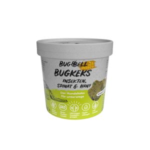 150g BugBell BugKeks aikuisten hyönteisiä, pinaattia ja hamppua koiran välipaloja