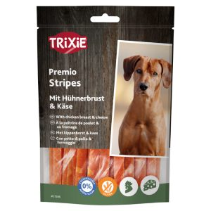 2x100g Trixie PREMIO Strips kanaa ja juustoa sisältäviä koiran välipaloja