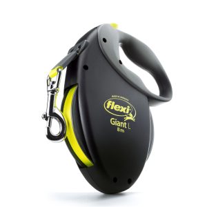 Koiran hihna flexi Giant L 8m musta / neonvärinen