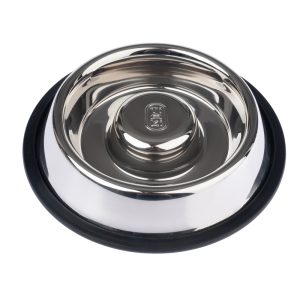 1120ml, Ø29cm TIAKI Slow-Feeding Silvered -ruokakuppi koira