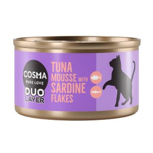 6x70g DUO Layer tonnikalamousse sardiinipalojen kera Cosma