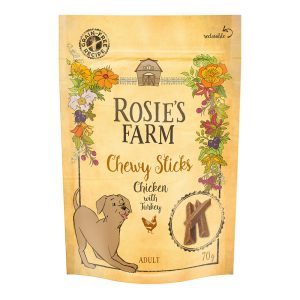 70g puruherkut kana ja kalkkuna Rosie's Farm koiranherkku