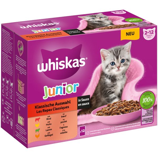 12x85g perinteinen kastikevalikoima Whiskas-kissanruoka