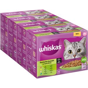 144x85g Whiskas Senior Pouches 7+ kastikevalikoima