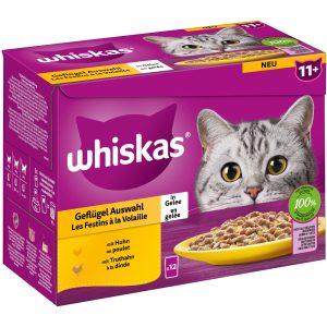 12x85g 11+ siipikarjavalikoima hyytelössä Whiskas-kissanruoka