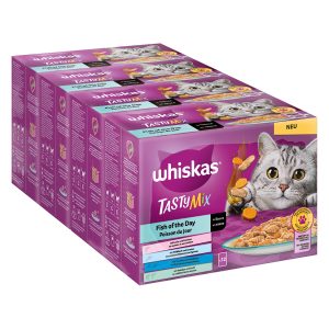 144x85g Whiskas Tasty Mix Pouches Fish of the Day in Sauce