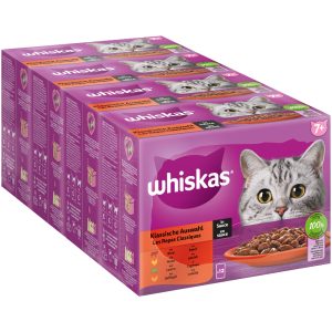 144x85g Whiskas Senior Pouches 7+ perinteinen kastikevalikoima