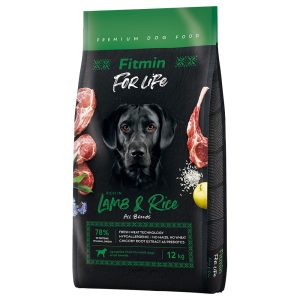 12kg Fitmin Dog For Life, lammasta ja riisiä koiran kuivaruoka