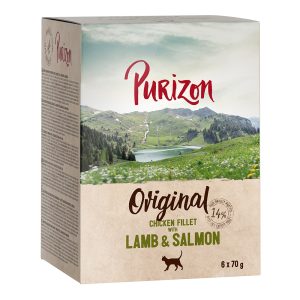 6x70g Adult kanafilee, lammas & lohi viljaton Purizon kissan märkäruoka