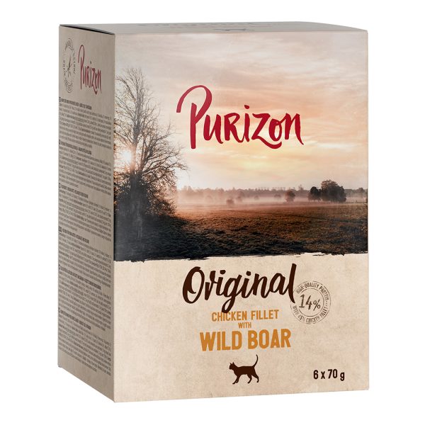 6x70g Adult kanafilee & villisika viljaton Purizon kissan märkäruoka