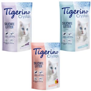Tigerino Crystals -kissanhiekka 3 eri laatua, 3 x 5 l