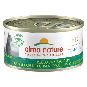 24x70g kana ja vihreät pavut Almo Nature HFC Complete kissanruoka