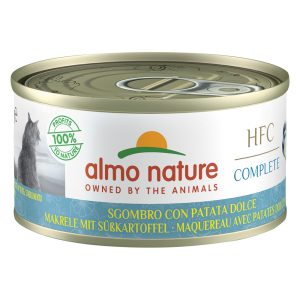 24x70g makrilli ja bataatti Almo Nature HFC Complete kissanruoka
