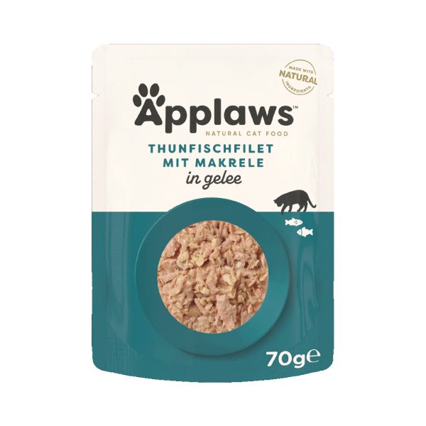 12 + 4 kaupan päälle! 16 x 70 g Applaws Pouch in Jelly  - tonnikala & makrilli