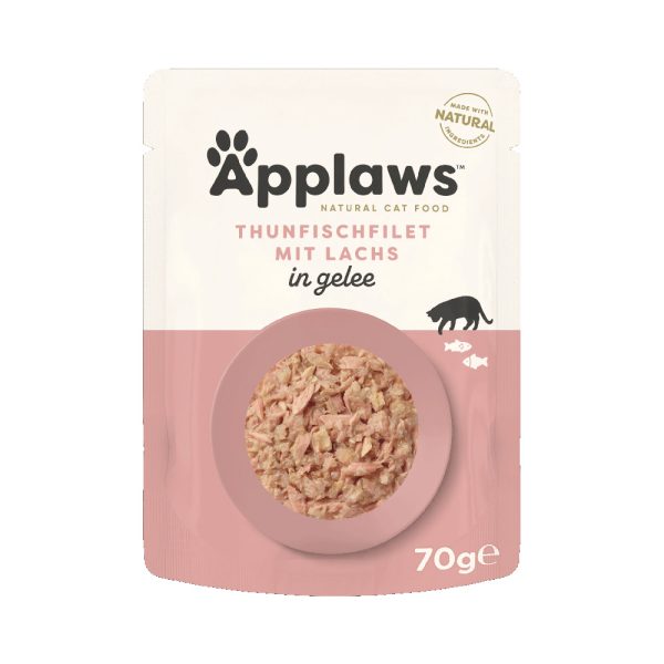 16x70g Pouch in Jelly tonnikala & lohi Applaws Kissanruoka