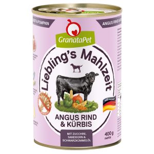 6x400g suosikkiateria angus-nauta & kurpitsa Granatapet märkäruoka
