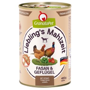 6x400g suosikkiateria fasaani & siipikarja Granatapet märkäruoka