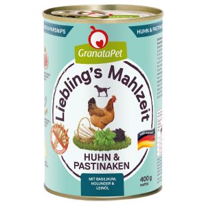 6x400g suosikkiateria kana & palsternakka Granatapet märkäruoka