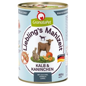 6x400g suosikkiateria vasikka & kani Granatapet märkäruoka