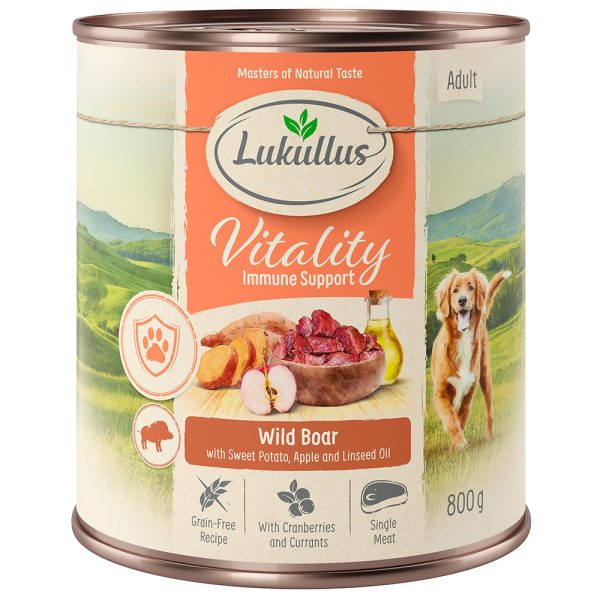6x800g Vitality Immuunijärjestelmä villisika viljaton Lukullus