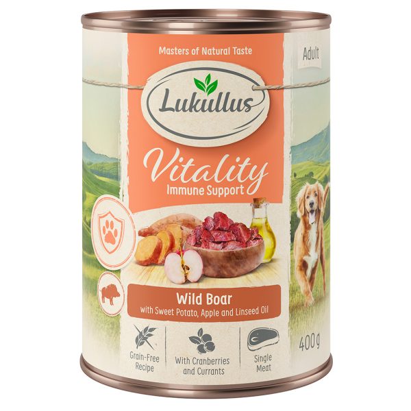 6x400g Vitality Immuunijärjestelmä villisika viljaton Lukullus