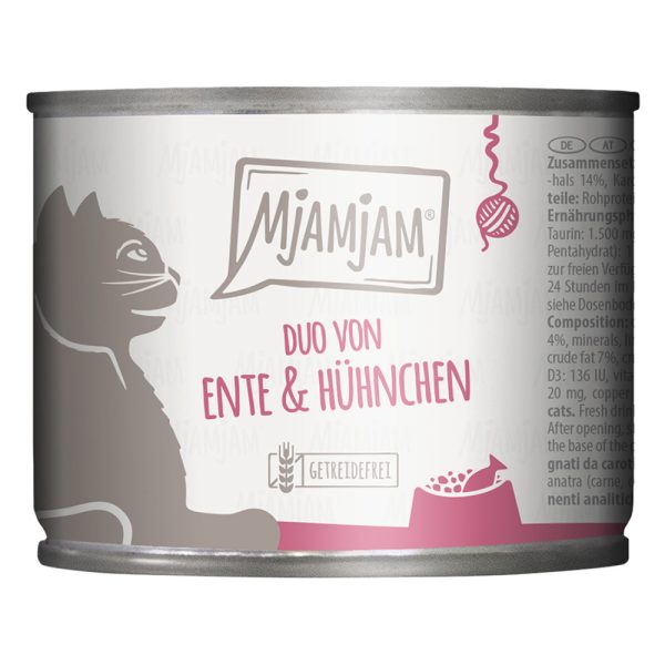 6x 200g MjAMjAM Duo tender ankkaa & kanaa porkkanalla märkäruokaa kissoille