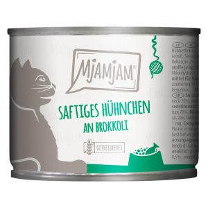 Ekonomipakkaus: 24x200g MjAMjAM Juicy Chicken on Broccoli Märkä kissanruoka