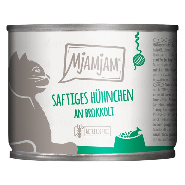 Ekonomipakkaus: 24x200g MjAMjAM Juicy Chicken on Broccoli Märkä kissanruoka