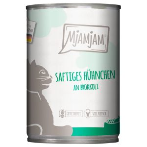 Ekonomipakkaus: 24x400g MjAMjAM Juicy Chicken on Broccoli Märkä kissanruoka