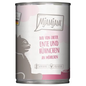 24x 400g MjAMjAM Duo tender ankkaa & kanaa porkkanalla märkäruokaa kissoille