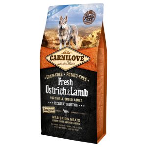 6kg Carnilove Fresh Aikuisten pienten koirien strutsi & lammas koiranruoka kuivaruoka kuivana