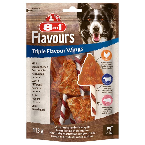 6kpl Triple Flavour Wings -purutikut 8in1 koiranherkku