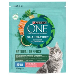 2x650g Dual Nature Salmon & Spirulina Purina ONE -kissanruoka