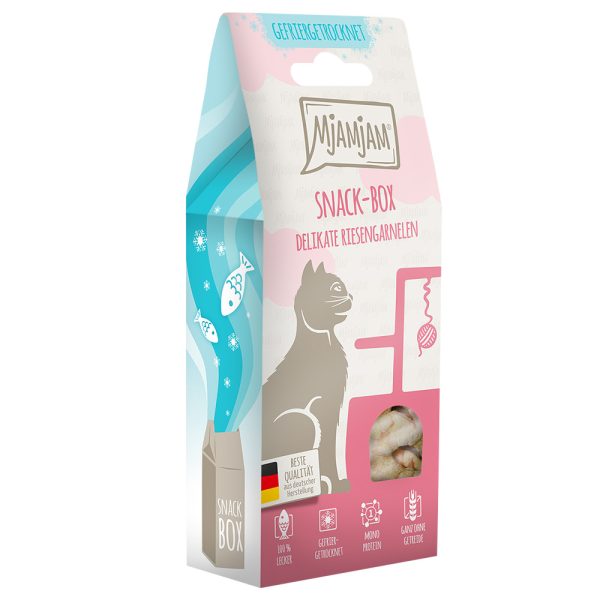 2x25g MjAMjAM Snackbox Herkullisia Kuningaskatkarapuja kissan välipaloja