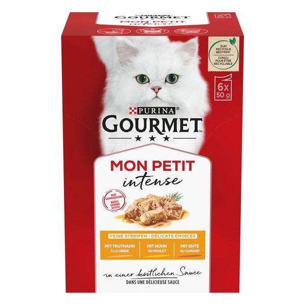 6x50g mix: ankka, kana, kalkkuna Gourmet Mon Petit -kissanruoka