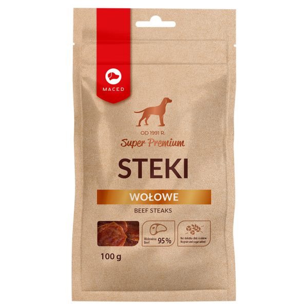 100g Maced Super Premium naudanlihapihvit koiran välipaloja