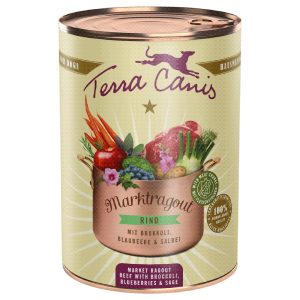 12x385g Marktragout nautaa parsakaalin, mustikoiden ja salvian kera Terra Canis