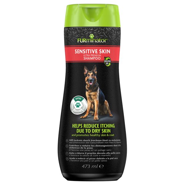 2x 473ml FURminator Sensitive Skin Ultra Premium-Shampoo koirille