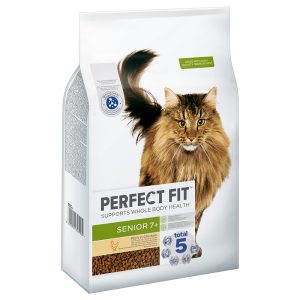 2x 7kg Perfect Fit Senior 7+ - Runsaasti kanaa sisältävä kissan kuivaruoka