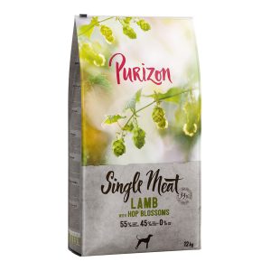 12 kg Purizon -kuivaruokaa erikoishintaan! - Adult Single Meat: lammas & humalankukka