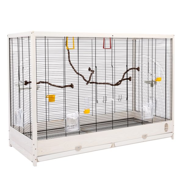 TIAKI Robin XXL -puinen lintuhäkki 113,4x53x81,7cm