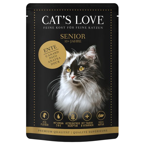 24x85g Senior ankka Cat's Love kissan märkäruoka